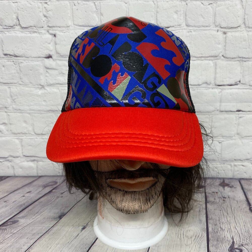 Billabong Trucker Hat Mesh Re Black Blue Snapback All Over Visor Print Colorful